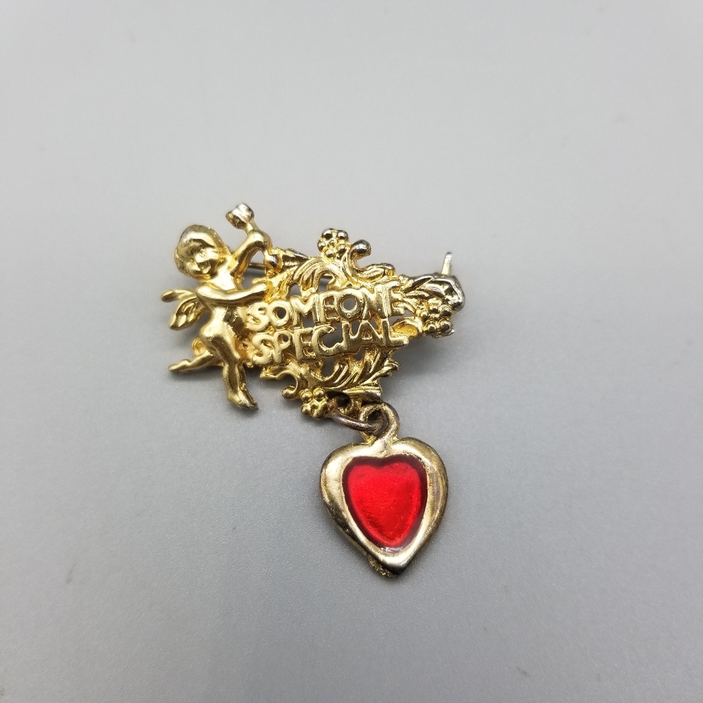 Vintage Cherub Someone Special Brooch Pin